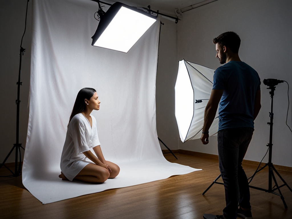 esquema de luz Softbox En Una Posición Lateral Retrasada